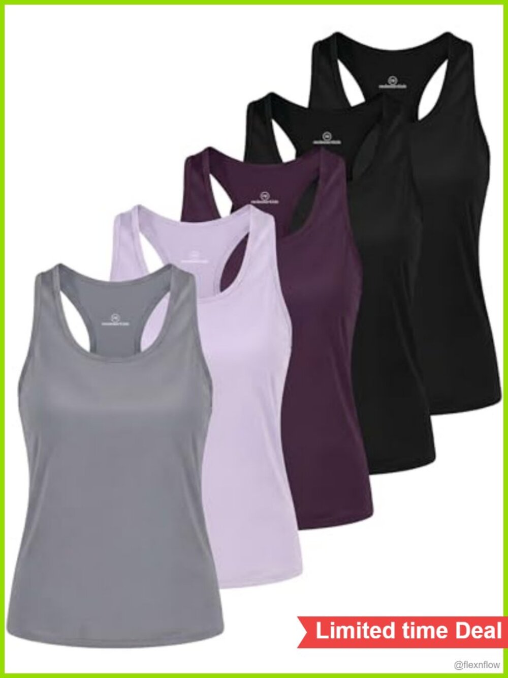 5 Pack Women's Dry Fit Racerback Crop Tank Tops Athletic Yoga Gym Sleeveless